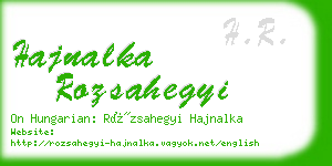 hajnalka rozsahegyi business card